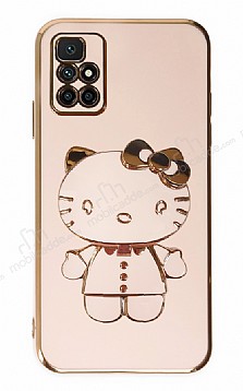 Eiroo Aynal Kitty Xiaomi Redmi 10 2022 Standl Pembe Silikon Klf