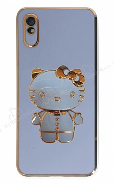 Eiroo Aynal Kitty Xiaomi Redmi 9A Standl Mavi Silikon Klf