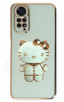 Eiroo Aynal Kitty Xiaomi Redmi Note 11S Standl Yeil Silikon Klf
