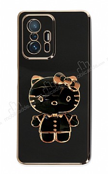 Eiroo Aynal Kitty Xiaomi 11T Standl Siyah Silikon Klf