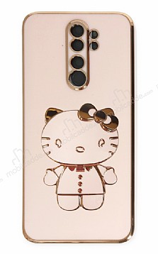 Eiroo Aynal Kitty Xiaomi Redmi Note 8 Pro Standl Pembe Silikon Klf