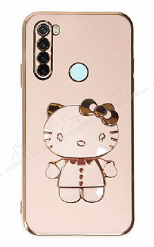 Eiroo Aynal Kitty Xiaomi Redmi Note 8 Standl Pembe Silikon Klf