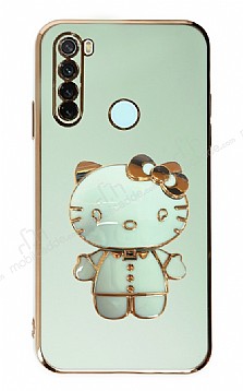 Eiroo Aynal Kitty Xiaomi Redmi Note 8 Standl Yeil Silikon Klf