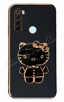Eiroo Aynal Kitty Xiaomi Redmi Note 8 Standl Siyah Silikon Klf