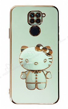 Eiroo Aynal Kitty Xiaomi Redmi Note 9 Standl Yeil Silikon Klf