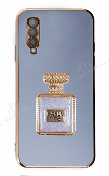 Eiroo Aynal Parfm Samsung Galaxy A70 Standl Mavi Silikon Klf