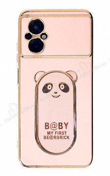 Eiroo Baby Panda Xiaomi Poco M5 Standl Pembe Silikon Klf