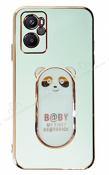 Eiroo Baby Panda Oppo A96 Standl Yeil Silikon Klf