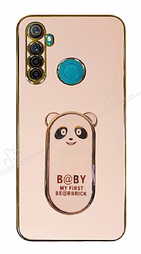 Eiroo Baby Panda Realme 6i Standl Pembe Silikon Klf