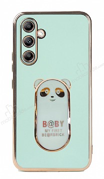Eiroo Baby Panda Samsung Galaxy A34 Standl Yeil Silikon Klf