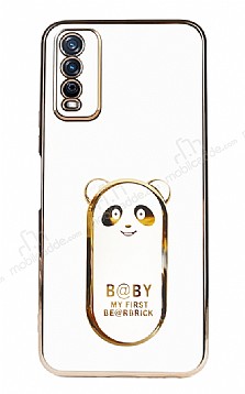 Eiroo Baby Panda vivo Y11s Standl Beyaz Silikon Klf