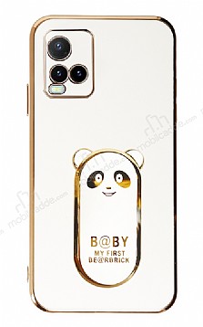 Eiroo Baby Panda vivo Y21 Standl Beyaz Silikon Klf