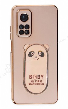 Eiroo Baby Panda Xiaomi Mi 10T 5G Standl Pembe Silikon Klf