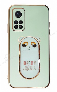 Eiroo Baby Panda Xiaomi Mi 10T 5G Standl Yeil Silikon Klf