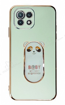 Eiroo Baby Panda Xiaomi Mi 11 Lite Standl Yeil Silikon Klf