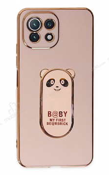 Eiroo Baby Panda Xiaomi Mi 11 Lite Standl Pembe Silikon Klf