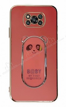 Eiroo Baby Panda Xiaomi Poco X3 Standl Krmz Silikon Klf