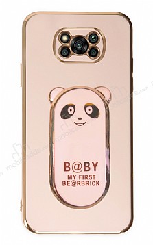Eiroo Baby Panda Xiaomi Poco X3 Standl Pembe Silikon Klf