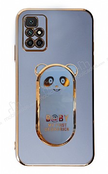 Eiroo Baby Panda Xiaomi Redmi 10 Prime 2022 Standl Mavi Silikon Klf