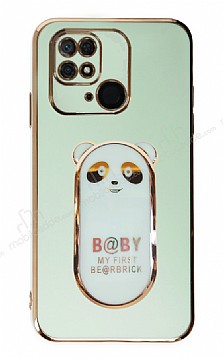 Eiroo Baby Panda Xiaomi Redmi 10C Standl Yeil Silikon Klf