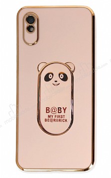Eiroo Baby Panda Xiaomi Redmi 9A Standl Pembe Silikon Klf