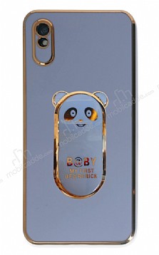 Eiroo Baby Panda Xiaomi Redmi 9A Standl Mavi Silikon Klf