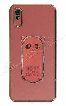 Eiroo Baby Panda Xiaomi Redmi 9A Standl Krmz Silikon Klf