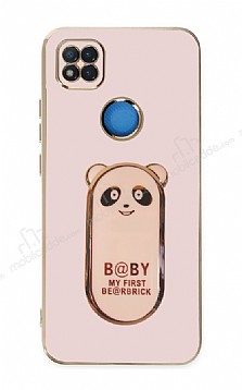 Eiroo Baby Panda Xiaomi Redmi 9C Standl Pembe Silikon Klf