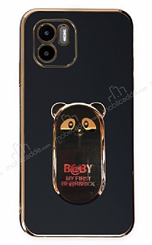Eiroo Baby Panda Xiaomi Redmi A1 Standl Siyah Silikon Klf