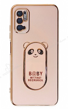 Eiroo Baby Panda Xiaomi Redmi Note 11SE Standl Pembe Silikon Klf