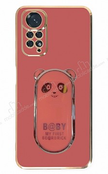 Eiroo Baby Panda Xiaomi Redmi Note 11S Standl Krmz Silikon Klf
