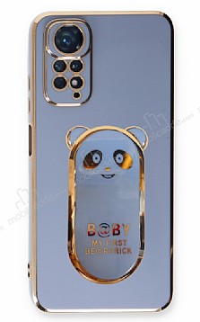 Eiroo Baby Panda Xiaomi Redmi Note 11S Standl Mavi Silikon Klf