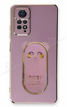Eiroo Baby Panda Xiaomi Redmi Note 11S Standl Mor Silikon Klf
