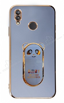 Eiroo Baby Panda Xiaomi Redmi Note 7 Standl Mavi Silikon Klf