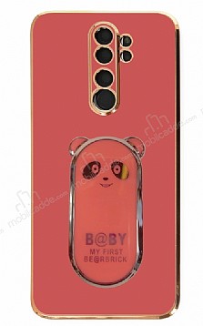 Eiroo Baby Panda Xiaomi Redmi Note 8 Pro Standl Krmz Silikon Klf