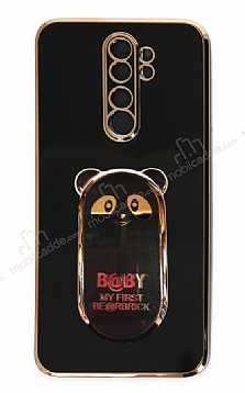 Eiroo Baby Panda Xiaomi Redmi Note 8 Pro Standl Siyah Silikon Klf