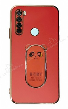 Eiroo Baby Panda Xiaomi Redmi Note 8 Standl Krmz Silikon Klf