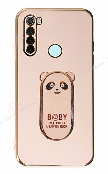 Eiroo Baby Panda Xiaomi Redmi Note 8 Standl Pembe Silikon Klf