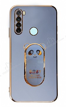Eiroo Baby Panda Xiaomi Redmi Note 8 Standl Mavi Silikon Klf