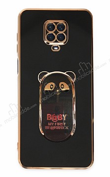 Eiroo Baby Panda Xiaomi Redmi Note 9 Pro Standl Siyah Silikon Klf