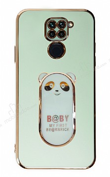 Eiroo Baby Panda Xiaomi Redmi Note 9 Standl Yeil Silikon Klf