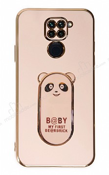 Eiroo Baby Panda Xiaomi Redmi Note 9 Standl Pembe Silikon Klf