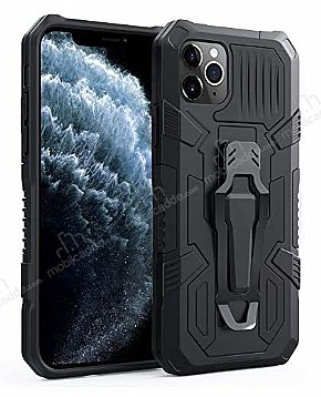 Eiroo Belt Hybrid iPhone 11 Pro Max Ultra Koruma Siyah Klf