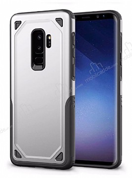 Eiroo Binary Samsung Galaxy A8 Plus 2018 Ultra Koruma Silver Klf