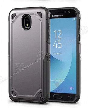 Eiroo Binary Samsung Galaxy J7 Pro 2017 Ultra Koruma Dark Silver Klf