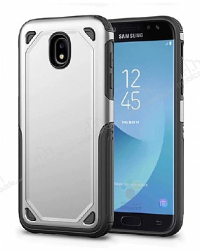 Eiroo Binary Samsung Galaxy J7 Pro 2017 Ultra Koruma Silver Klf
