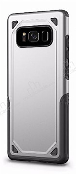 Eiroo Binary Samsung Galaxy S8 Ultra Koruma Silver Klf