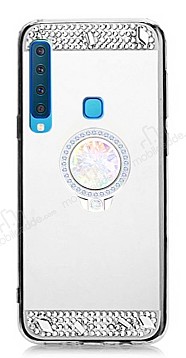 Eiroo Bling Mirror Huawei A7 2018 Silikon Kenarl Aynal Silver Rubber Klf