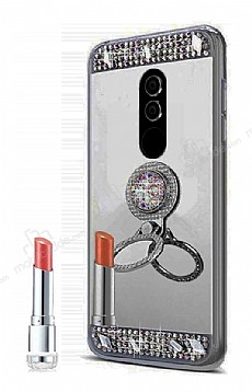 Eiroo Bling Mirror Huawei Mate 10 Lite Silikon Kenarl Aynal Siyah Rubber Klf