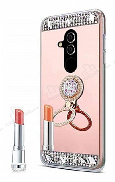 Eiroo Bling Mirror Huawei Mate 20 Lite Silikon Kenarl Aynal Rose Gold Rubber Klf